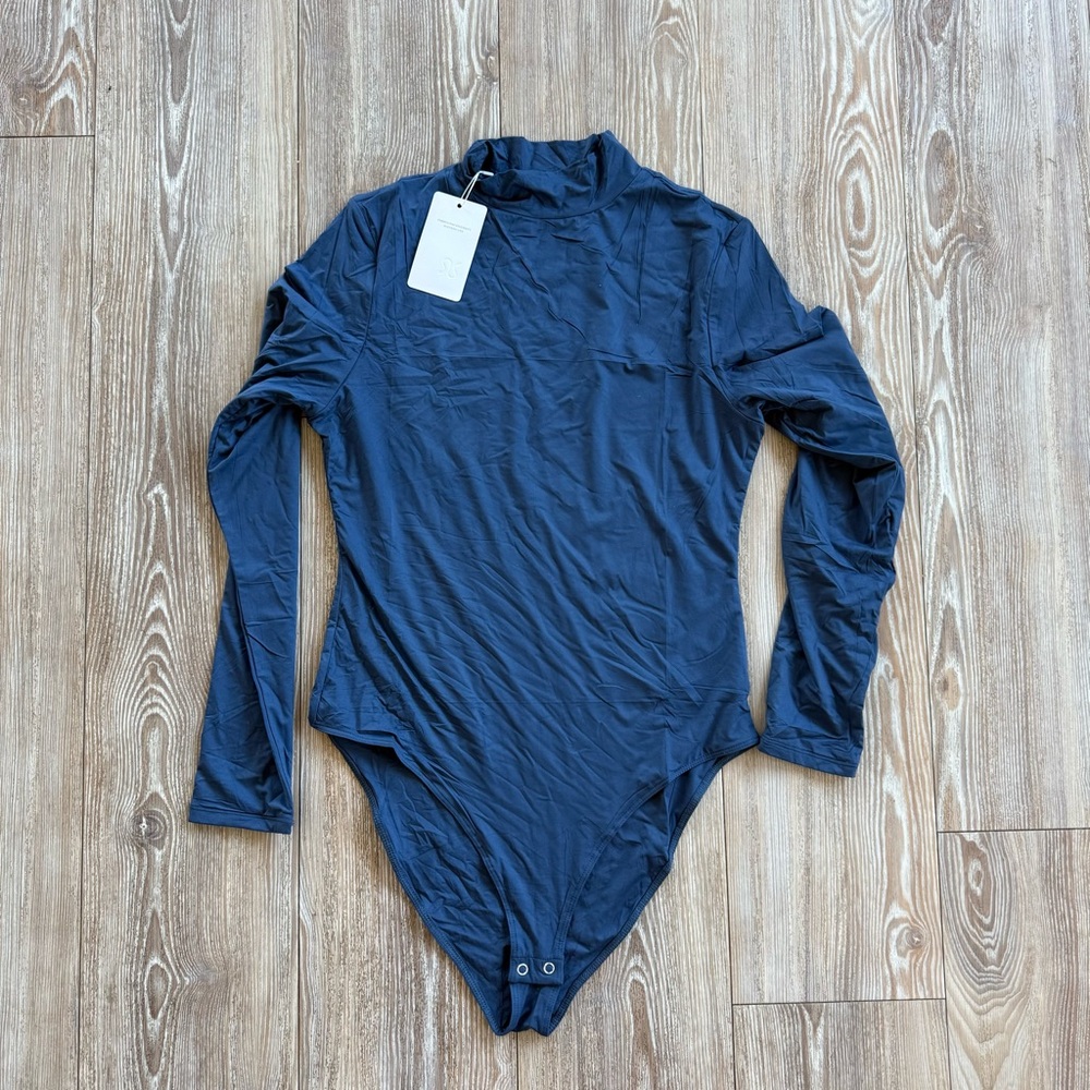 Navy mockneck bodysuit